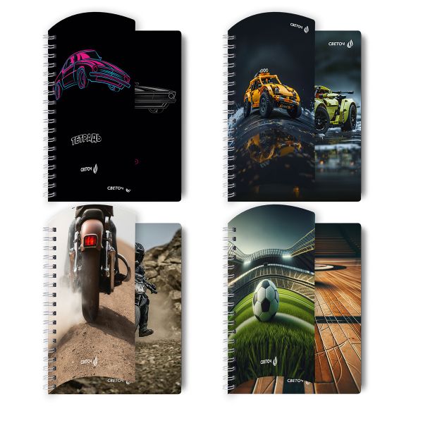 Тетрадь ученическая общая с двойной обложкой, A5 96 л. на гребне 65 г/м², белизна 100 %, 4 шт, клетка, 01211 Движение на опережение, Светоч Т118