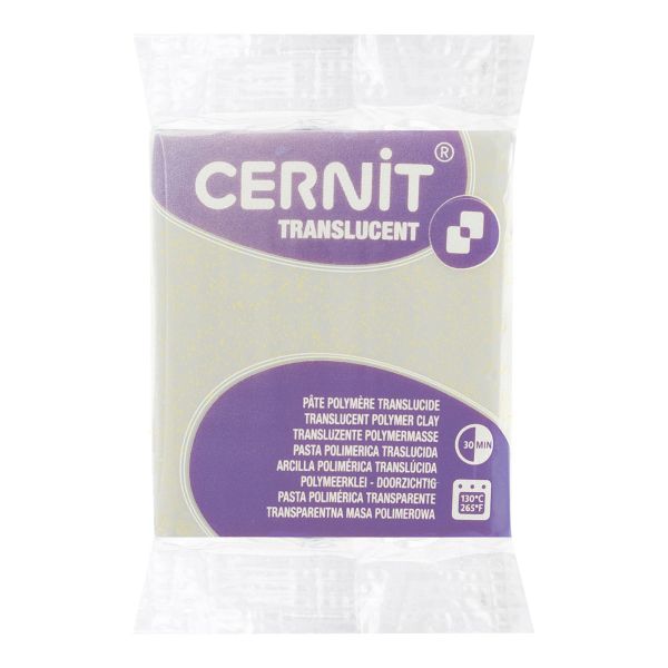Полимерная глина запекаемая Cernit Translucent прозрачный, 56 г, 050 золотой с блестками