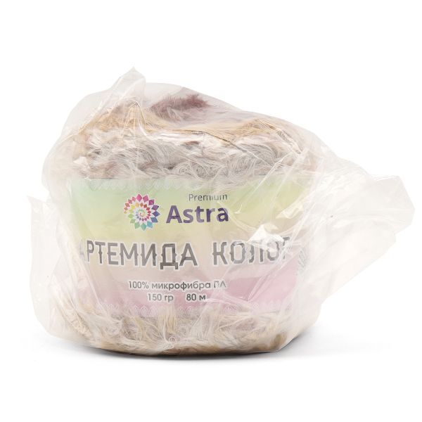 Пряжа Astra Premium (Астра Премиум) Артемида Колор / уп.1 мот. по 150 г, 80 м, 02 серо-бежевый секционный