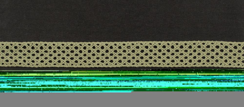 Кружево вязаное (тесьма) 22 мм, цв.оливковый, Alfa, 25 метров, AF-176-007 Кружево вязаное (тесьма) 22 мм, цв.оливковый, Alfa, 25 метров, AF-176-007