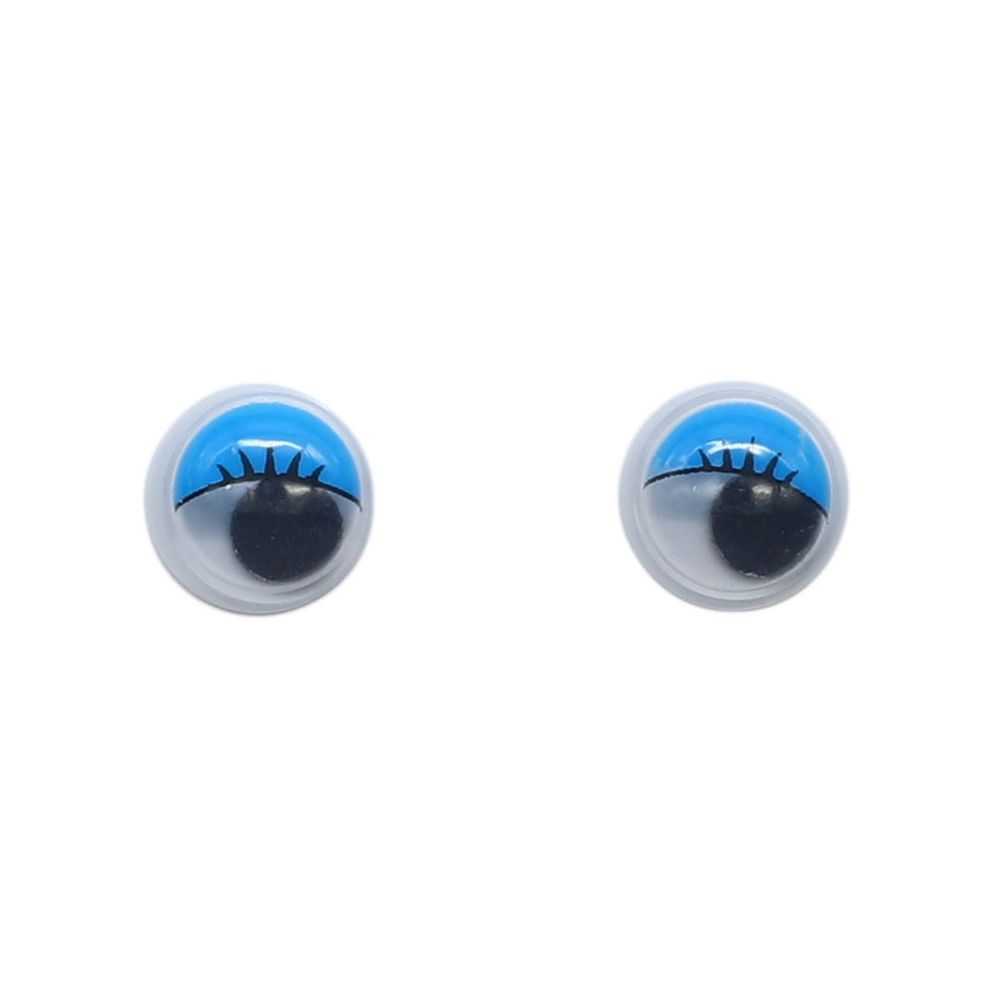 Глаза бегающие с цветным веком 10 мм (голубой), TEY-019, 100 шт