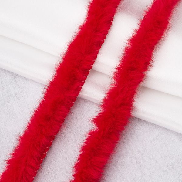 Кант декоративный меховой 15 мм / 50 метров, 16 красный, 3Al235