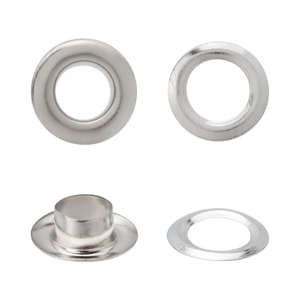 Люверсы металл ⌀7.3 мм, h=5.41 мм, (№5), металл, никель, ≈100 шт