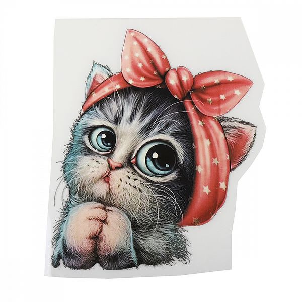 Термотрансфер арт.1233 Милый котик 11х15см, уп.10 шт