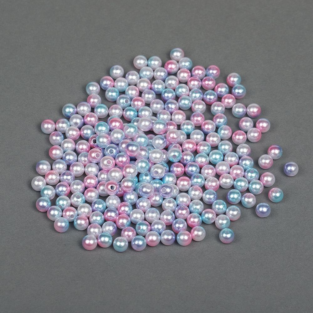 Бусины пластик (перламутр) ⌀8 мм, 500 г, микс, Magic4Hobby