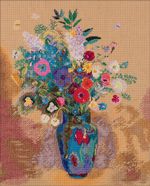 Набор для вышивания нитками Panna, Золотая серия, Букет цветов, 31х39 см