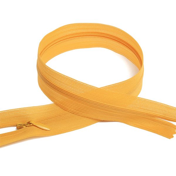 Молния потайная (скрытая) Т3 (3 мм) 1 зам., н/раз., 20 см, цв.F112 жёлтый уп.50 шт