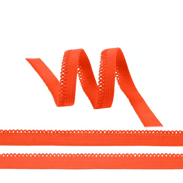 Резинка бельевая (ажурная) 10.0 мм / 100 метров, RB033405A, A3405 красно-оранжевый