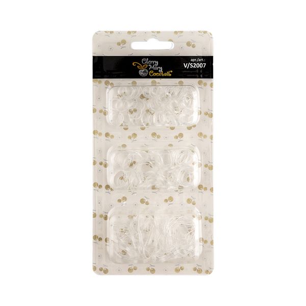 Набор силиконовых резинок для волос V/S2007, 5х250 шт, №01 прозрачный, Cherry Mary V/S2007