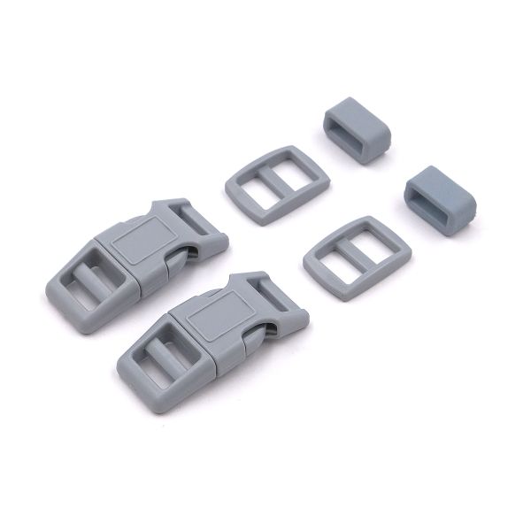 Фастекс (пряжка трезубец), рамка и рамка-регулятор 10мм, пластик, (2 компл.) Hobby&Pro, серый, A03001037-10