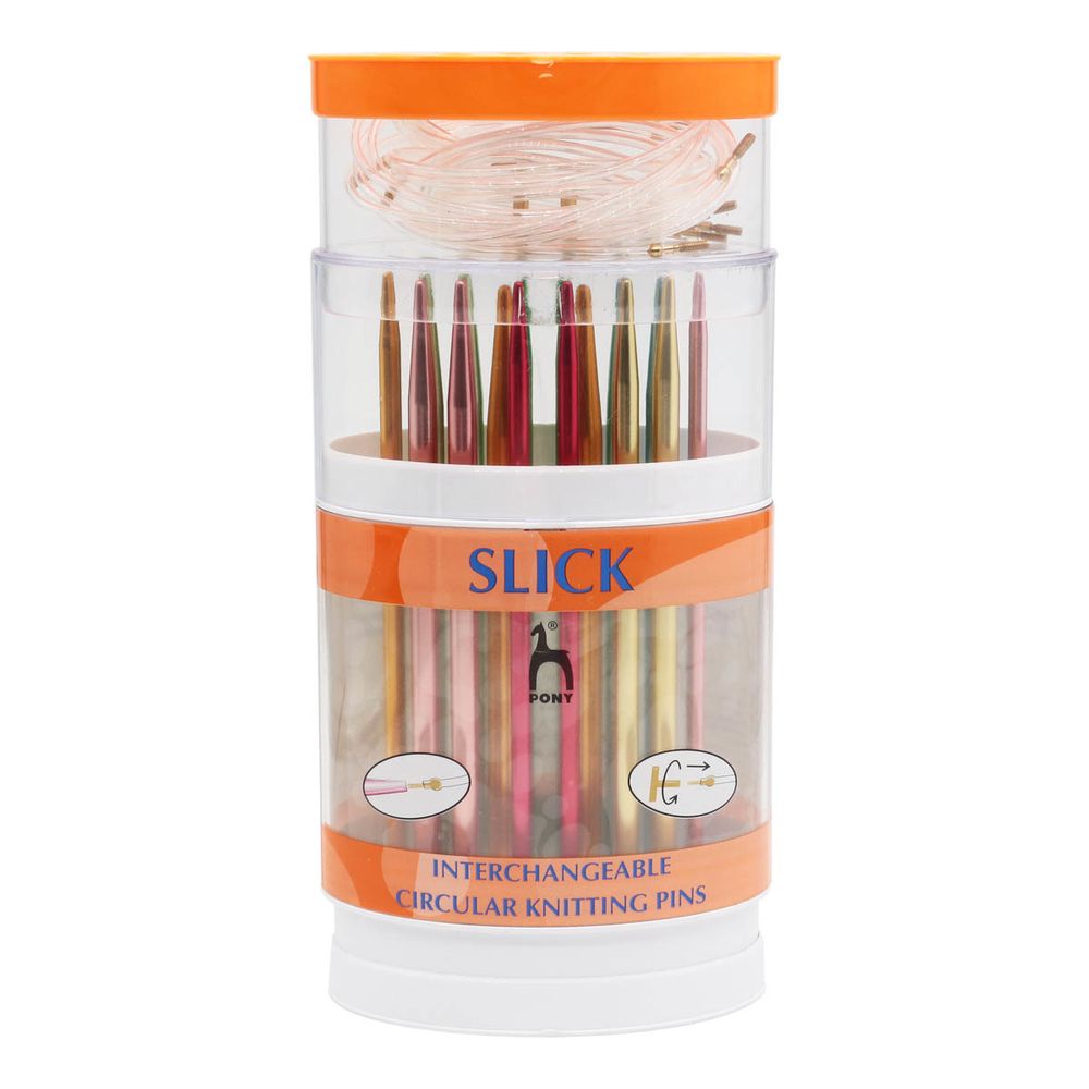 Набор съемных спиц Pony ⌀3,00-7,0 мм, с леской 60, 80, 120 см