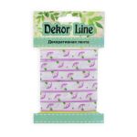 Лента репсовая (в рубчик) Гвоздики, 10 мм, 3м, фиолетовый