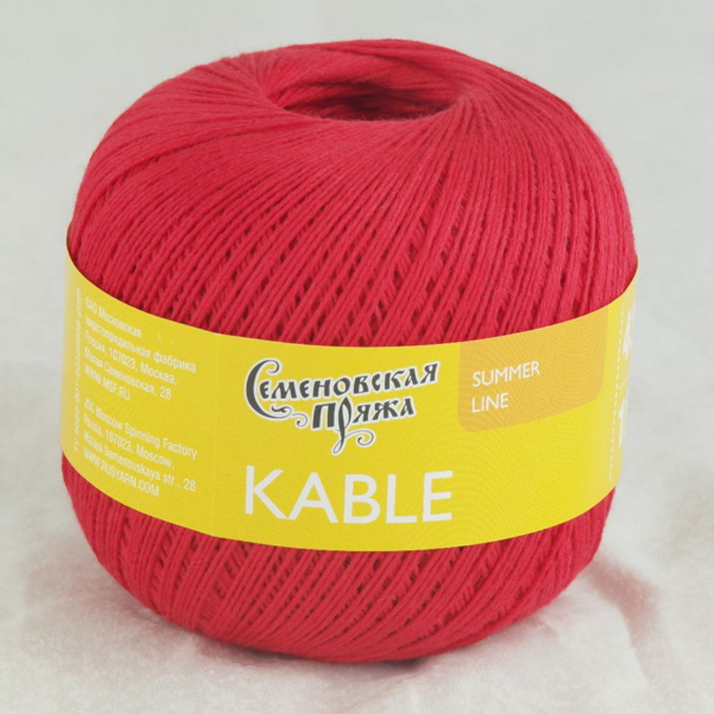 Пряжа Семеновская Kable Кабле / уп.5 мот. по 100г, 430м, 30171 гвозд