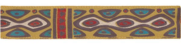 Лента атласная с рисунком 12.0 мм / 22.8±1 метра, O25/121 орнамент/т.золотистый, Gamma ALP-124