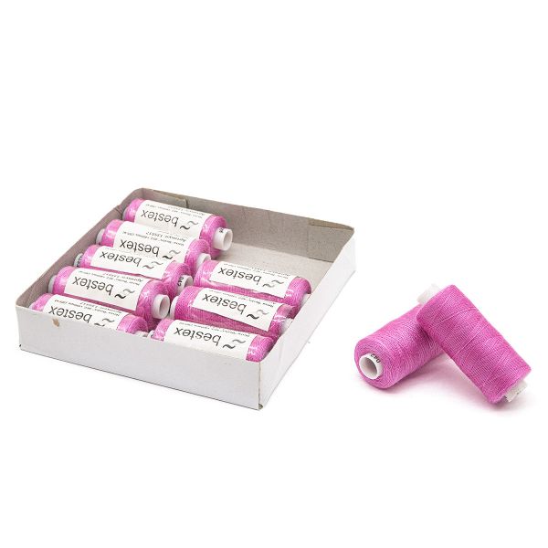 Нитки швейные бытовые Bestex 40/2, 365 м (400 ярд) / 10 кат., 042 светлая фуксия