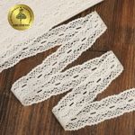 Кружево вязаное (тесьма) 34 мм / 10 метров, D1005 цв.01 белый, Kruzhevo