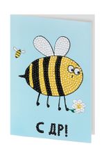 Алмазная (кристальная) мозаика Фрея, открытка С днем рождения!, 14.8х10.5 см