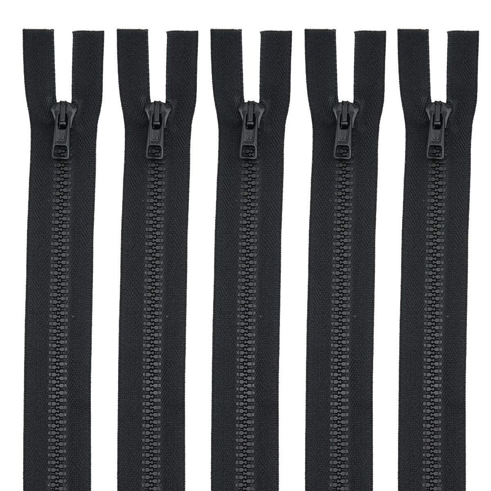 Молния трактор Arta Т6 (6 мм) 2 зам., разъем., 65 см, цв. 077 черный, уп.5 шт