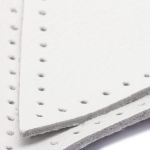 Заплатки пришивные из кожи, треугольник равнобедр., стор. 6см, с перфорацией, 2 шт, 100% кожа, 08 белый, 9902