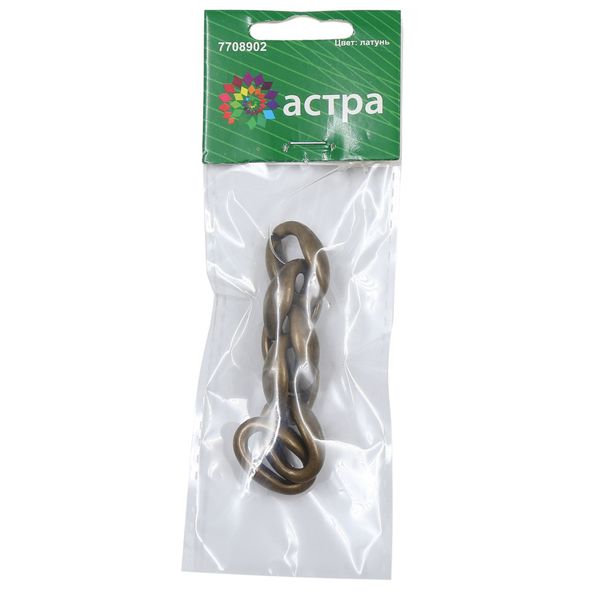 Цепь пластик 10 см, размер звена 23х15 мм, латунь