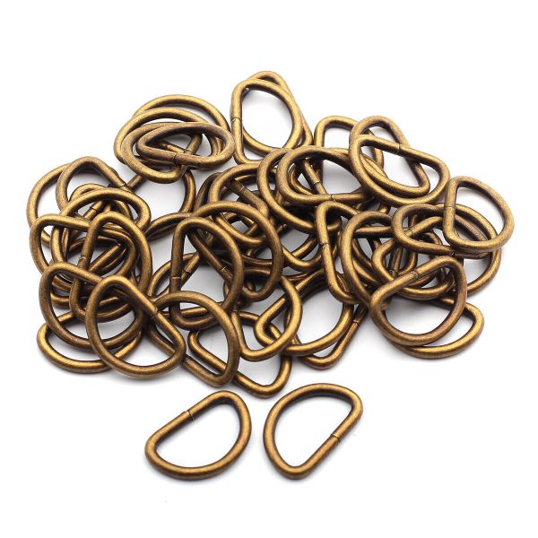 Полукольцо сварное металл внутр. 20 мм (внешн. 25х17 мм, ⌀2.5 мм), 50 шт, латунь ГР, 6069