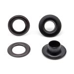 Люверсы металл ⌀_7.3 мм (внутр.), h5.41 мм (внутр.), сталь, черная резина (уп.≈100 шт) New Star