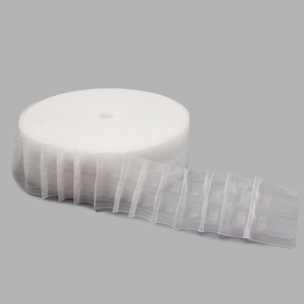 Лента (тесьма) шторная: сборка параллельная (1:2) 60 мм / 100 метров, S090439