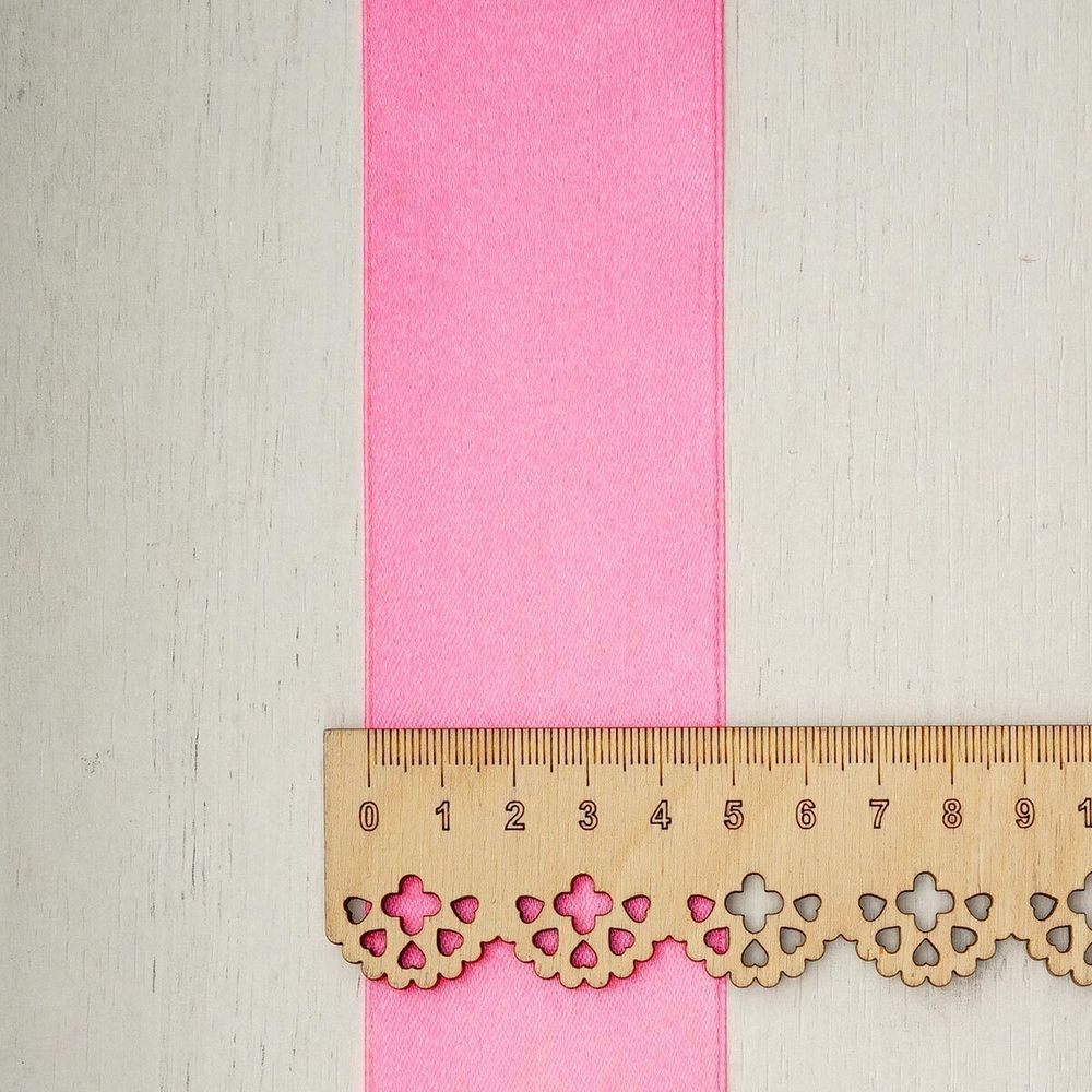 Лента атласная 1-сторонняя 50.0 мм / 22.86±1 метров, 012 яр. розовый, Globus