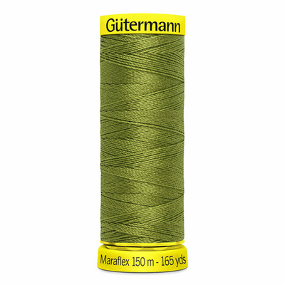 Нитки для трикотажа Gutermann Maraflex, 150м, 582 зеленая горчица, 5 катушек