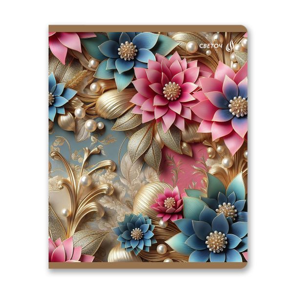 Тетрадь ученическая общая, глянцевый сплошной лак A5+ 48 л. на скобе 65 г/м², белизна 100 %, 10 шт, клетка, 01114 Микс-Чудное мгновенье, Светоч Т71