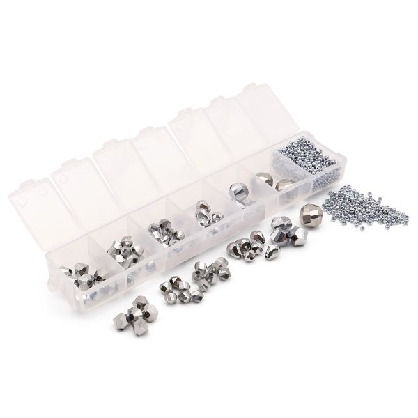 Бусины стекло набор Холодное серебро, бусины 70±2 шт, Astra&Craft