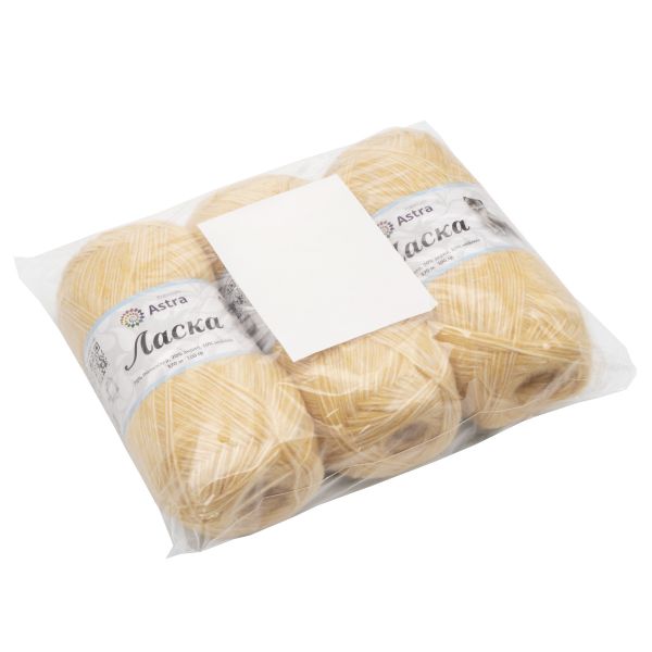 Пряжа Astra Premium (Астра Премиум) Ласка / уп.3 мот. по 100 г, 370 м, 313 желтый
