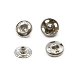 Кнопка пришивная металл ⌀9 мм серебро/никель, 12 шт, Pony