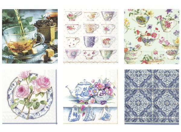 Салфетки для декупажа ассорти №59, 6 шт, Кружка ароматного чая, Love2art SDS №59