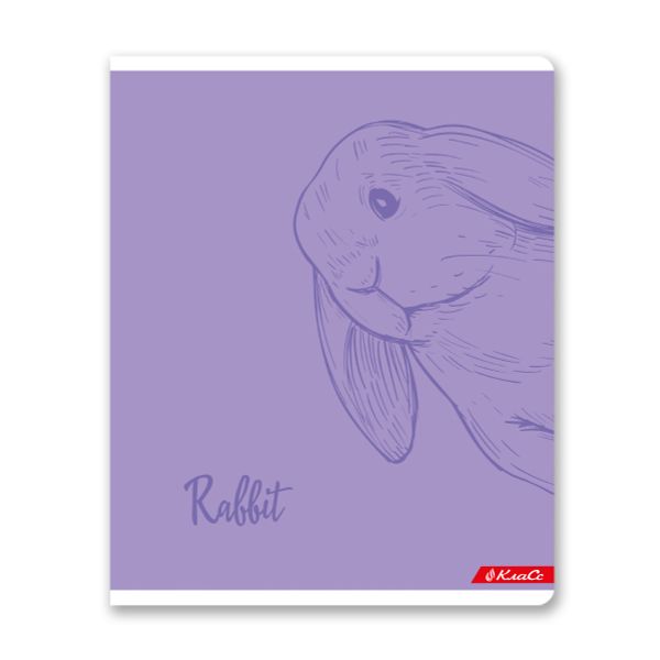 Тетрадь ученическая общая, матовая ламинация + выборочный УФ лак, A5+ 48 л. на скобе, белизна 100%, 10 шт, клетка, 000315 Зайчишка, Светоч 48ТСК5_24_3_1