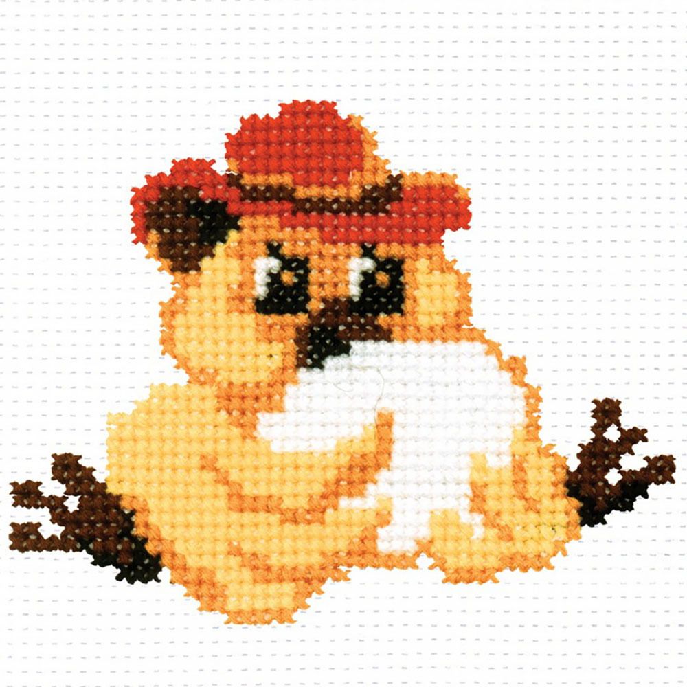 Набор для вышивания нитками РС Студия, Цыпленок с яйцом 12х10 см