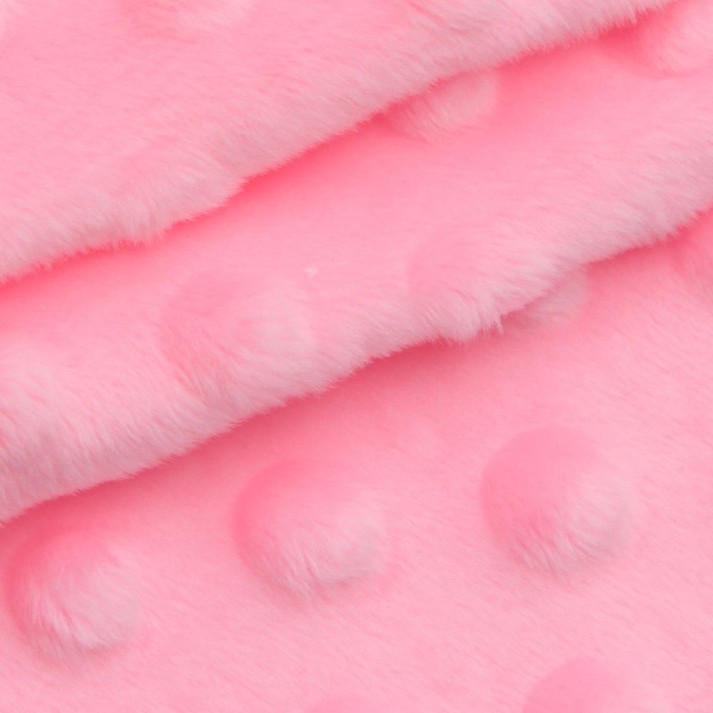 Плюш (ткань) Minky dot (45см / 50 см +- 2см), ворс 2,5мм: плотность 280 г/м² (розовый), 28896