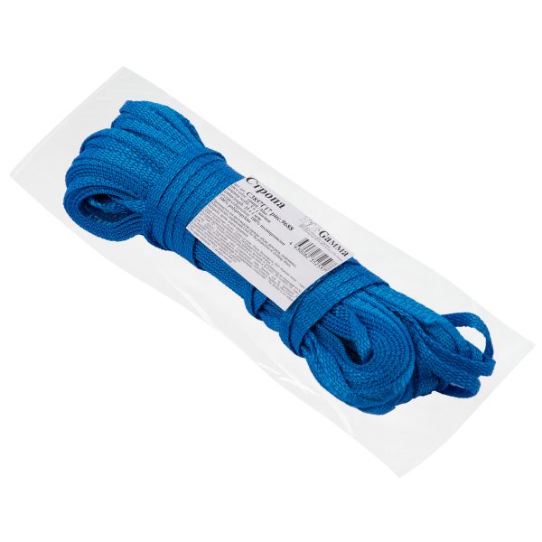 Стропа (ременная лента) 5 мм / 25 метров, толщ. 1.25 мм, [5.6 г/пог.м], 100% п/п, синий, рис.9688, Gamma С3857Г17