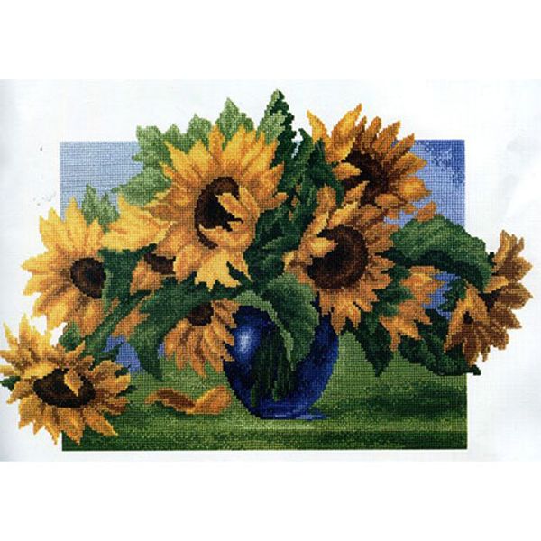 Набор для вышивания нитками РС Студия, Подсолнухи 28х44 см