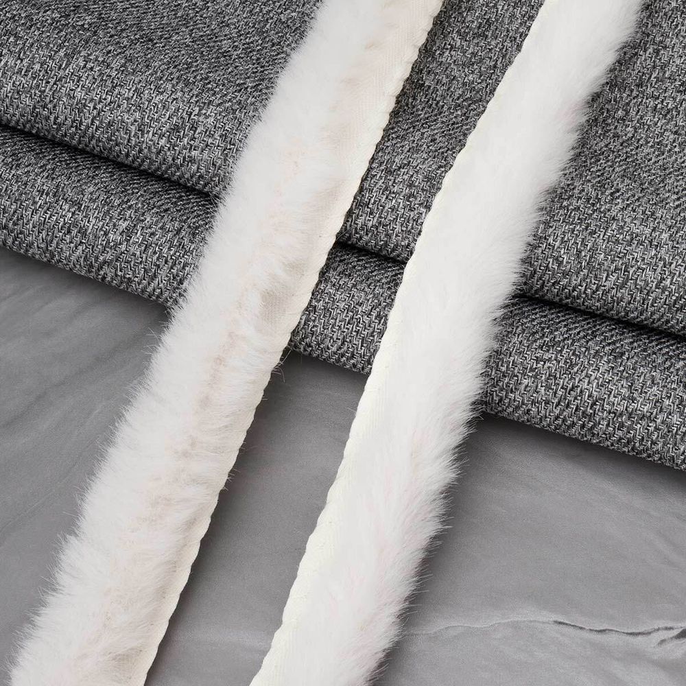 Кант декоративный меховой 15 мм / 50 метров, 02 молочный, 3Al235