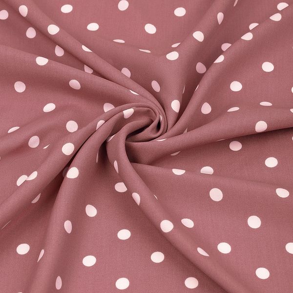 Штапель в горошек 90 г/м², 145 см / 2 метра, TBY.Vidt.08 цв.розовый