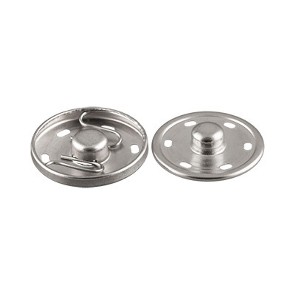 Кнопка пришивная металл ⌀25.0 мм, 10 шт, 01 никель, Gamma KL-250