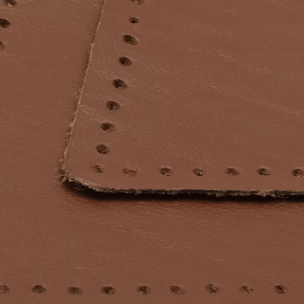 Заплатки пришивные из кожи, ромб 8х11,2см с перфорацией, 2 шт, 100% кожа, 02 светло-коричневый, 9125