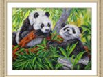 Набор для вышивания бисером Паутинка, Панды 38х28 см