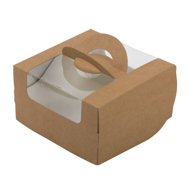 Коробка для мини-торта 14х14х8 см, крафт, S-Chief CBC-014