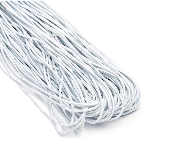 Резинка шляпная (шнур эластичный) ⌀2.0-2.5 мм / 100 метров, белый, Gamma 4С239