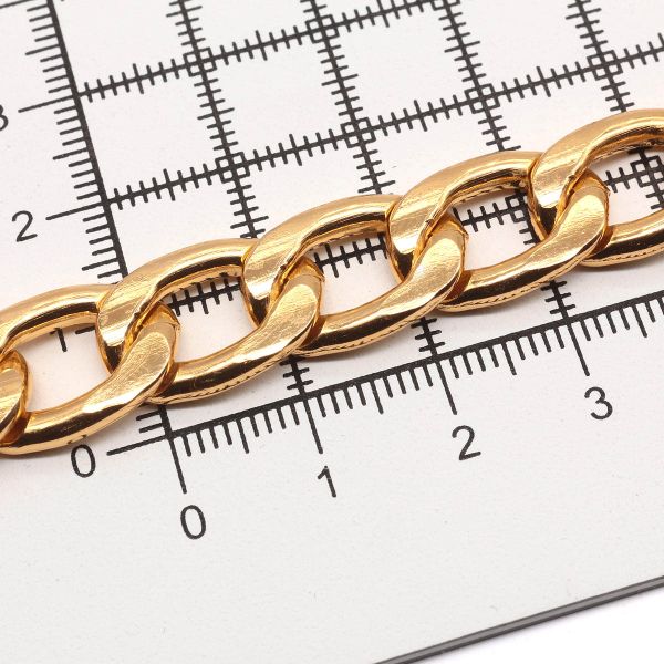 Цепь алюминиевая 2,4 мм, 11,7 мм, боб(10 м) (золото) K11326