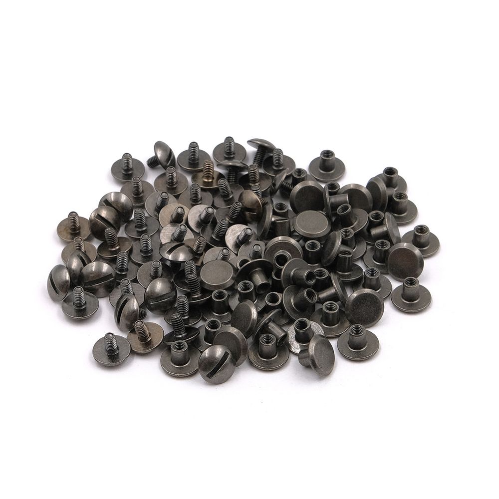 Винт кобурный металл ⌀9 мм, h5 мм, темное серебро, 50 шт