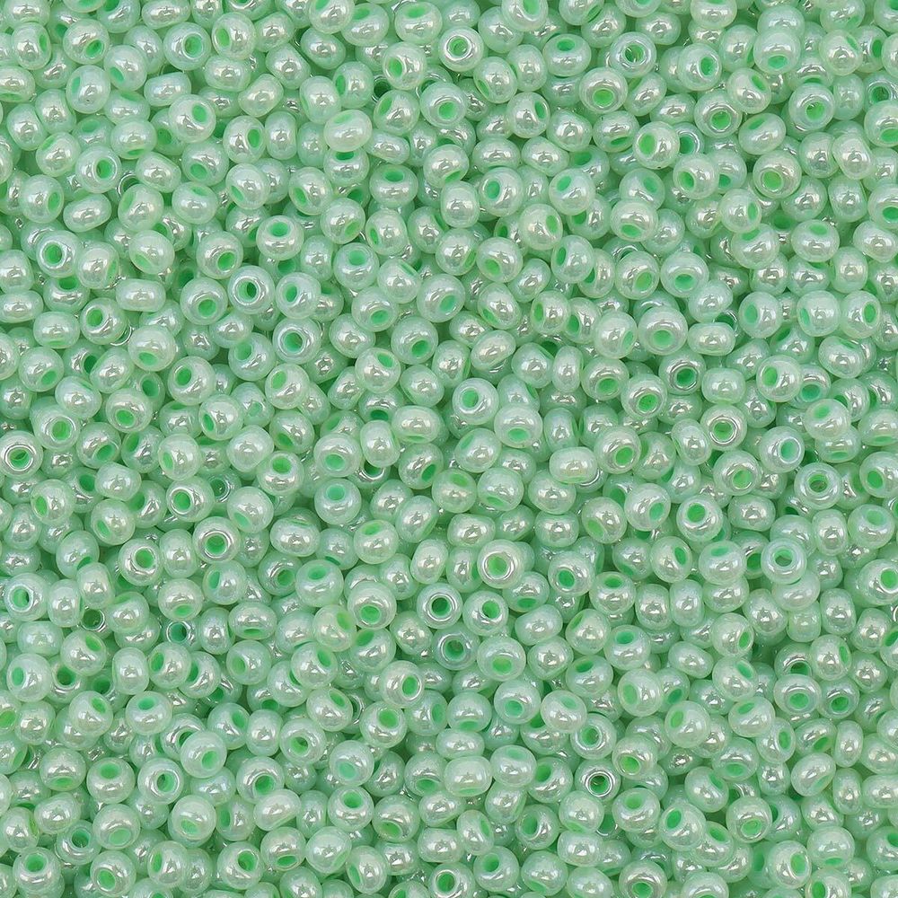 Бисер Preciosa полупрозрачный жемчужный с цв. центром 10/0 (37156) круг.отв, 50 г