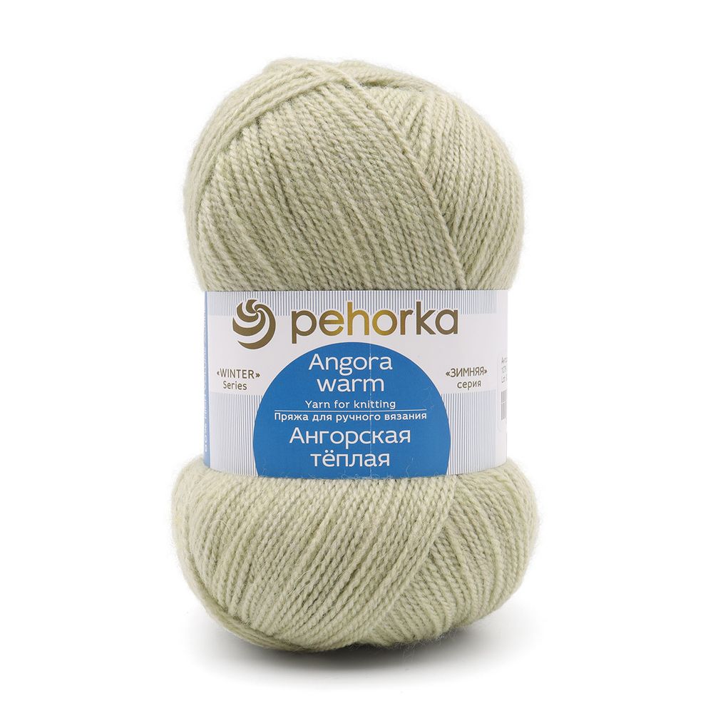 Пряжа Пехорка Ангорская теплая / уп.5 мот. по 100 г, 480 м, 1076 светло-фисташковый